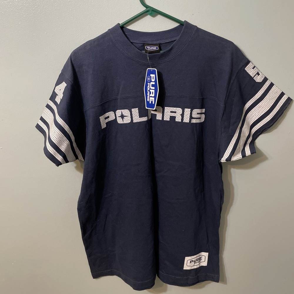 Polaris Men's Jersey T-Shirt Size L Oversized New with Tags Blue Short Sleeve